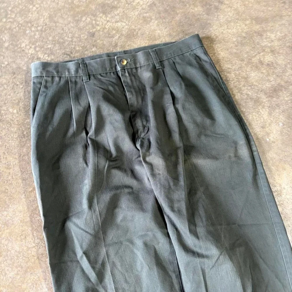90s green pleated trousers
